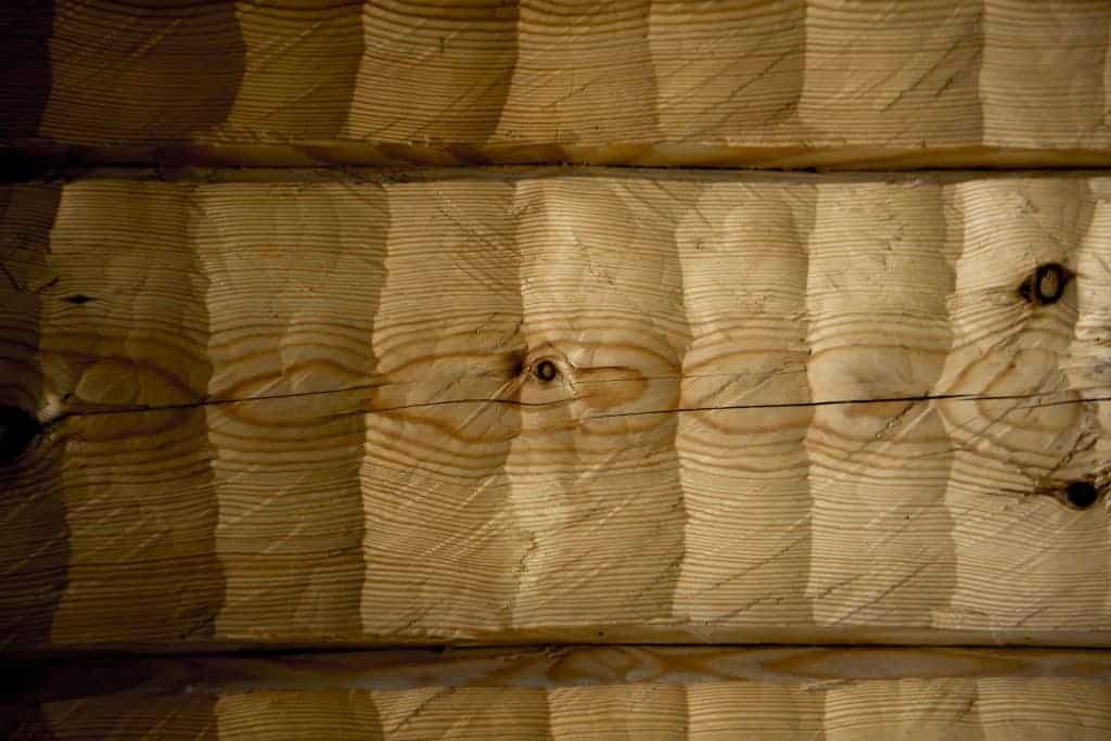 Wooden slats of a Nootka Sauna