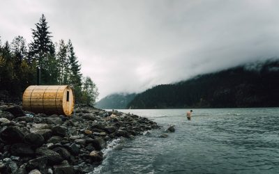 Outdoor sauna in Canada's backcountry